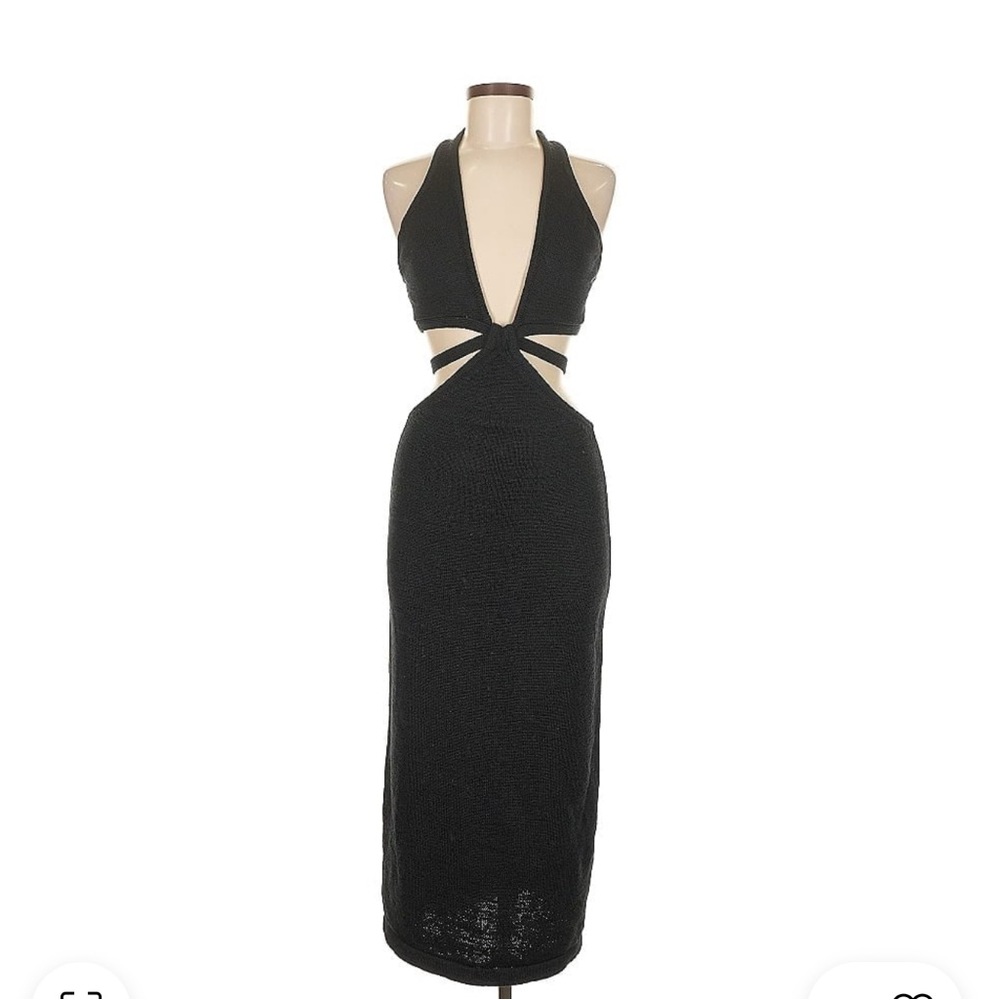 Cult Gaia Aziza Knit Dress, Black